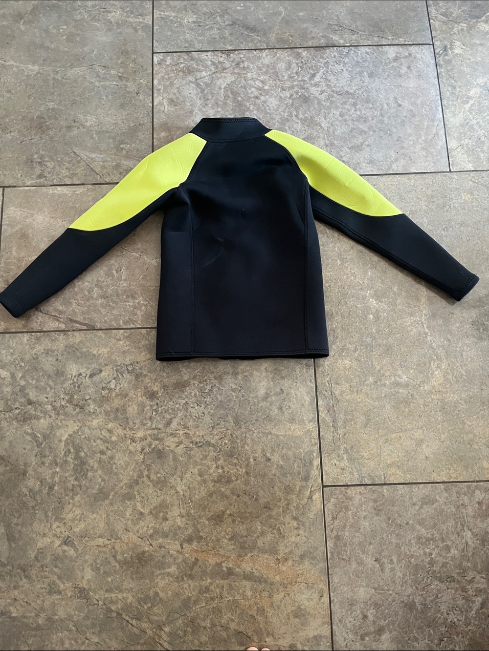 Kids Neon Yellow and Black Swim Jacket - Unbranded - Picture 3 of 3